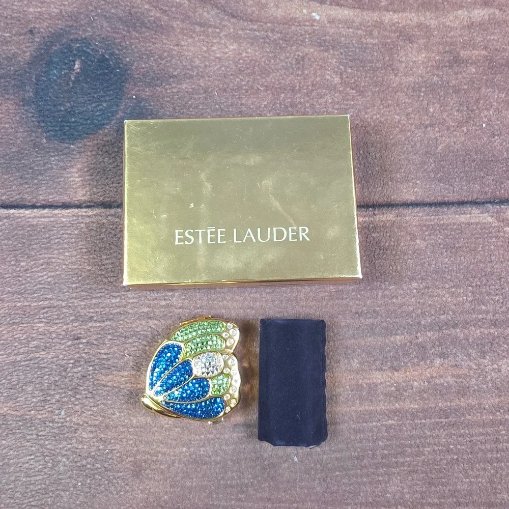 Estee Lauder Butterfly Compact Womens OS Gold Good Crystal Lucidity Powder